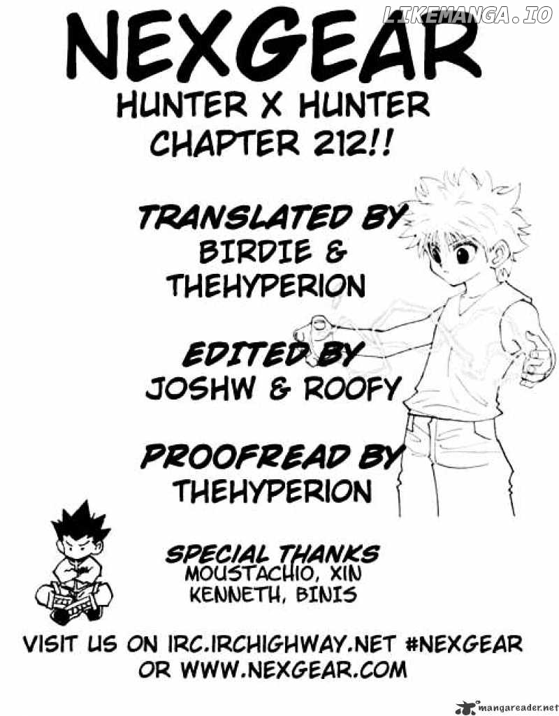 Hunter x Hunter, Chapter 212 image 01